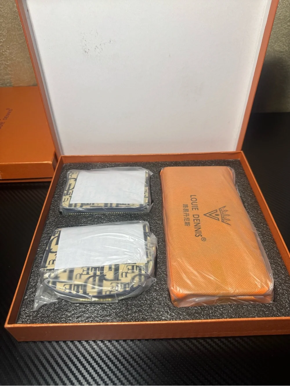 Orange Leather Belt Wallet - Men Accessories